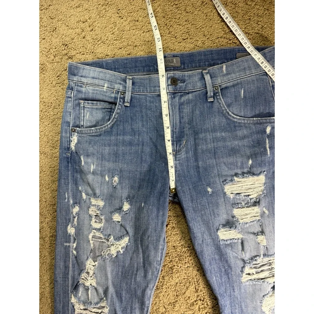 Agolde Isabel Jeans Women 28 Blue Denim‎ Distressed Straight Leg Mid Rise Grunge